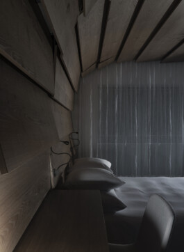 7132 Therme Vals spa / Bedroom interior by Kengo Kuma / Thermal Bath designed by Peter Zumthor, Switzerland – Interior Photography by Daniela Trost 