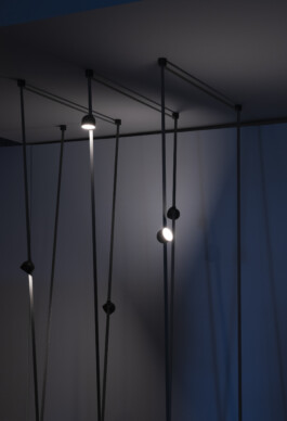 Lighting product photography of the Plusminus system by Stefan Diez for Vibia. Photographed by Daniela Trost, highlighting materiality, modularity, and ambient design qualities. 